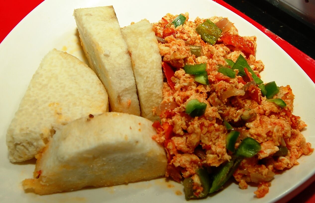 Yam/Potatoes/Plantain with Egg Sauce